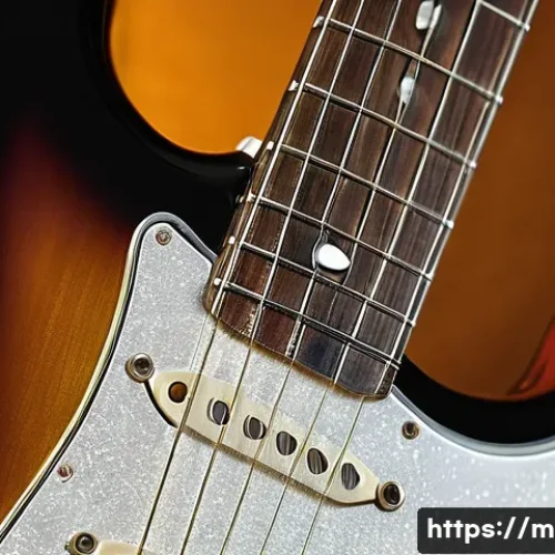 기타 픽업 종류 설명 - A close-up, high-resolution image of a traditional single-coil guitar pickup mounted on a classic Fe...